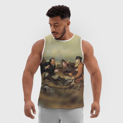 Мужская спортивная майка 3D Охотники на привале - фото 2