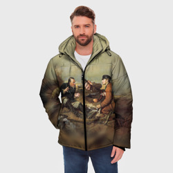 Мужская зимняя куртка 3D Охотники на привале - фото 2