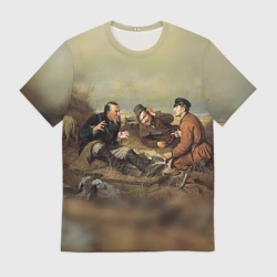 Мужская футболка 3D Охотники на привале