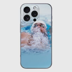 Чехол для iPhone 16 Pro Max силиконовый с защитой камеры Michael Phelps