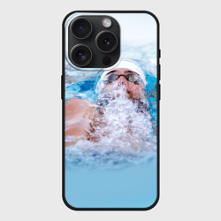 Чехол силиконовый для Apple iPhone 15 Pro Мax матовый Michael Phelps