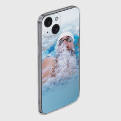 Чехол для iPhone 15 силиконовый с защитой камеры Michael Phelps - фото 2