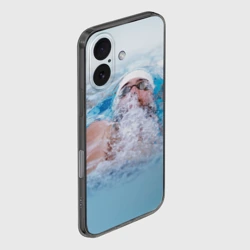 Чехол для iPhone 16 силиконовый с защитой камеры Michael Phelps - фото 2