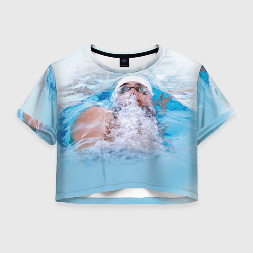 Женская футболка Crop-top 3D Michael Phelps, цвет 3D печать