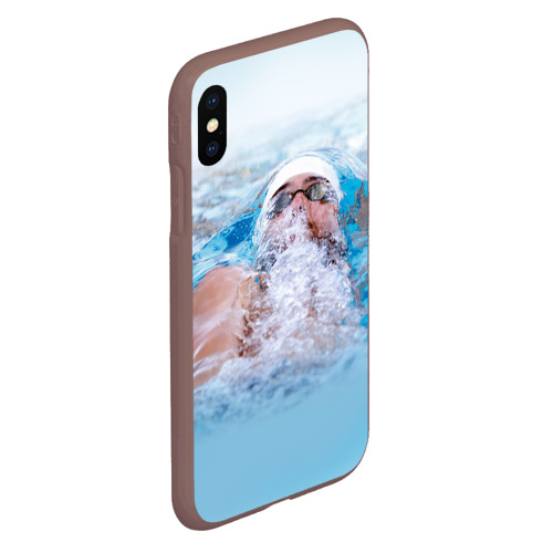 Чехол для iPhone XS Max матовый Michael Phelps, цвет коричневый - фото 3