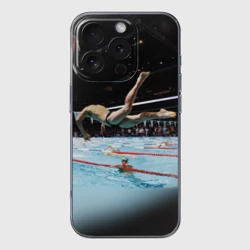 Чехол для iPhone 16 Pro Max силиконовый с защитой камеры Пловец