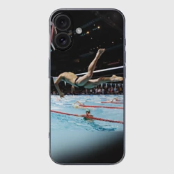 Чехол для iPhone 16 силиконовый с защитой камеры Пловец