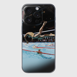 Чехол для iPhone 15 Pro Max силиконовый с защитой камеры Пловец