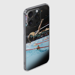 Чехол для iPhone 15 Pro Max силиконовый с защитой камеры Пловец - фото 2