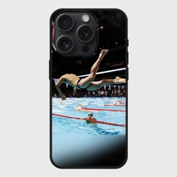 Чехол силиконовый для Apple iPhone 15 Pro матовый Пловец