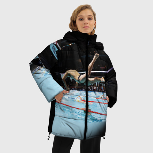 Женская зимняя куртка Oversize Пловец, цвет светло-серый - фото 3
