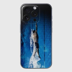 Чехол для iPhone 16 Pro Max силиконовый с защитой камеры Пловец