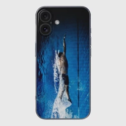 Чехол для iPhone 16 силиконовый с защитой камеры Пловец