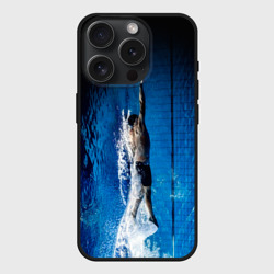 Чехол силиконовый для Apple iPhone 15 Pro Мax матовый Пловец