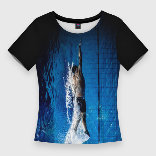 Женская футболка 3D Slim Пловец, цвет 3D печать