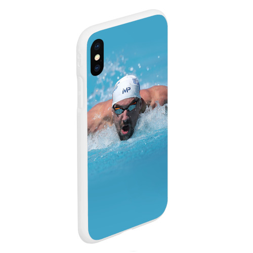 Чехол для iPhone XS Max матовый Michael Phelps, цвет белый - фото 3