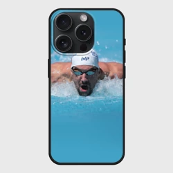 Чехол силиконовый для Apple iPhone 15 Pro матовый Michael Phelps
