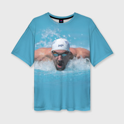 Женская футболка oversize 3D Michael Phelps