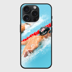 Чехол силиконовый для Apple iPhone 15 Pro Мax матовый Michael Phelps