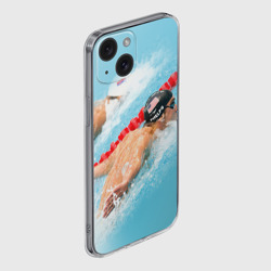 Чехол для iPhone 15 силиконовый с защитой камеры Michael Phelps - фото 2