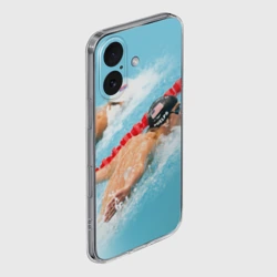 Чехол для iPhone 16 силиконовый с защитой камеры Michael Phelps - фото 2