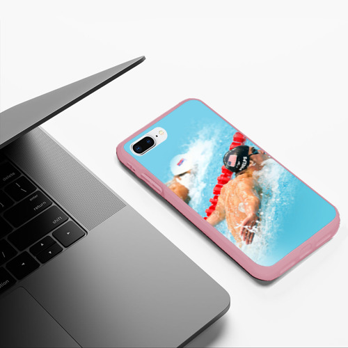 Чехол для iPhone 7Plus/8 Plus матовый Michael Phelps, цвет баблгам - фото 5