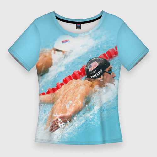 Женская футболка 3D Slim Michael Phelps, цвет 3D печать