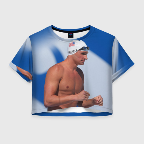 Женская футболка Crop-top 3D Ryan Lochte, цвет 3D печать