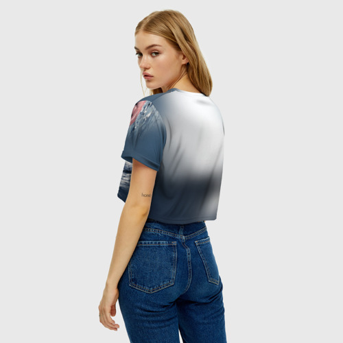 Женская футболка Crop-top 3D Пловец, цвет 3D печать - фото 5