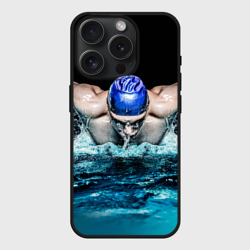 Чехол силиконовый для Apple iPhone 15 Pro Мax матовый Пловец