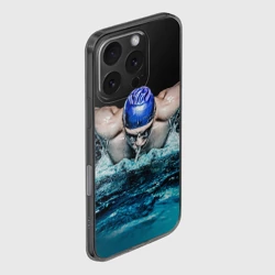 Чехол для iPhone 16 Pro Max силиконовый с защитой камеры Пловец - фото 2