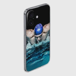 Чехол для iPhone 16 силиконовый с защитой камеры Пловец - фото 2