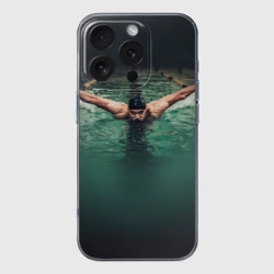 Чехол для iPhone 16 Pro Max силиконовый с защитой камеры Пловец