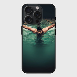 Чехол силиконовый для Apple iPhone 15 Pro Мax матовый Пловец