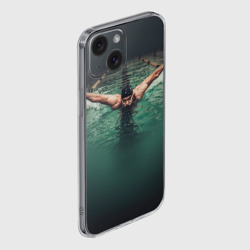 Чехол для iPhone 15 силиконовый с защитой камеры Пловец - фото 2