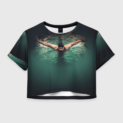 Женская футболка Crop-top 3D Пловец