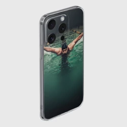 Чехол для iPhone 15 Pro силиконовый с защитой камеры Пловец - фото 2