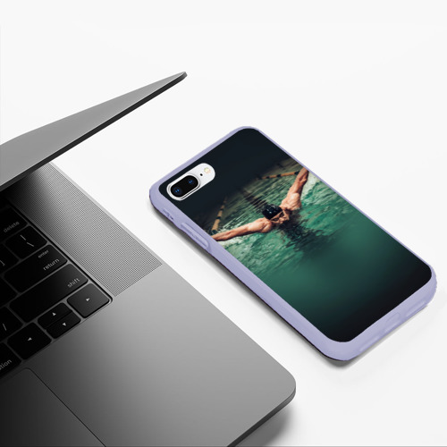 Чехол для iPhone 7Plus/8 Plus матовый Пловец, цвет светло-сиреневый - фото 5