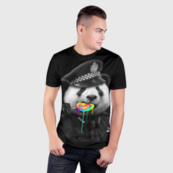 Мужская футболка 3D Slim Панда и карамель - фото 2