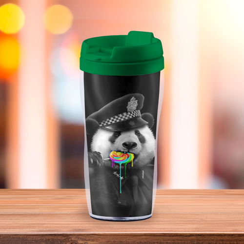 Термокружка-непроливайка Панда и карамель, цвет зеленый - фото 3