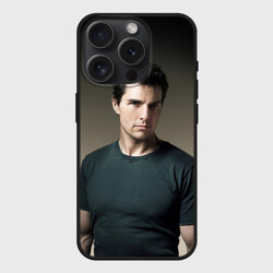 Чехол силиконовый для Apple iPhone 15 Pro Мax матовый Том Круз в футболке
