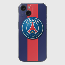 Чехол для iPhone 15 силиконовый с защитой камеры Пари Сен-Жермен