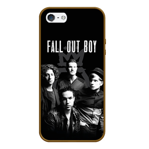 Чехол для iPhone 5/5S матовый Группа Fall out boy, цвет коричневый