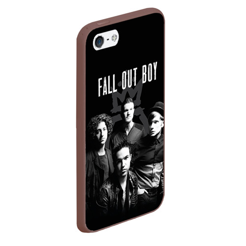 Чехол для iPhone 5/5S матовый Группа Fall out boy, цвет коричневый - фото 3