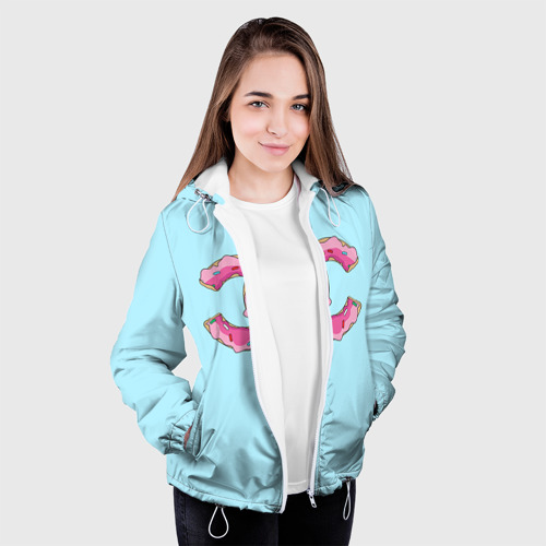 Женская куртка 3D Модный пончик, цвет белый - фото 4