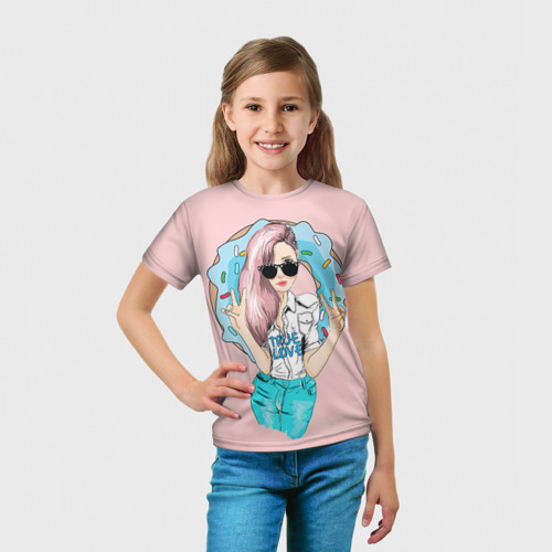 Детская футболка 3D Моя любовь - пончики - фото 5