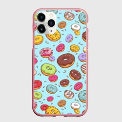 Чехол для iPhone 11 Pro матовый Пончики