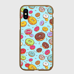 Чехол для iPhone XS Max матовый Пончики
