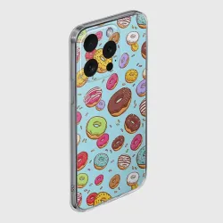 Чехол для iPhone 15 Pro силиконовый с защитой камеры Пончики - фото 2