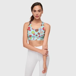 Женский спортивный топ 3D Пончики - фото 2